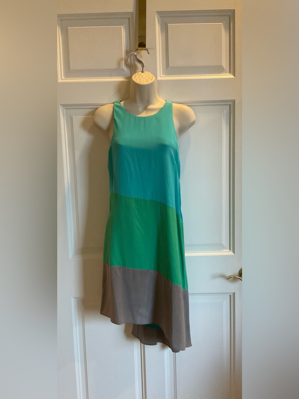 Ali Ra asymmetric NWT women’s size 6 dress in blue green and gray from Neiman’s